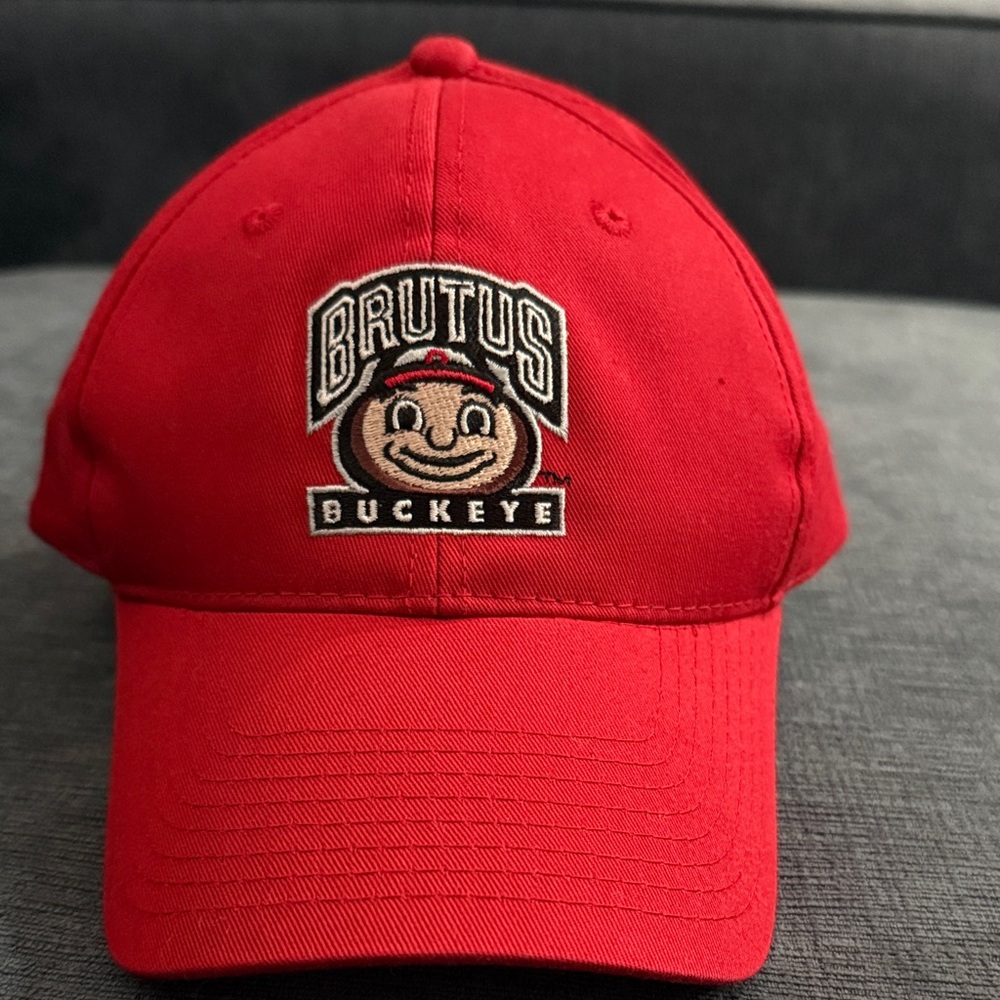 NWT Red Brutus Buckeye Cap with Velcro type back adjustable sizing